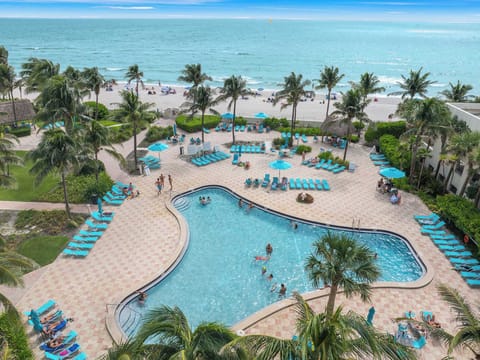 Steps to the pool and the beach