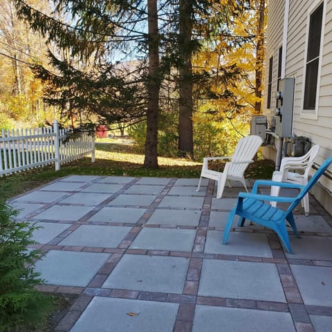 Side patio for fresh air.