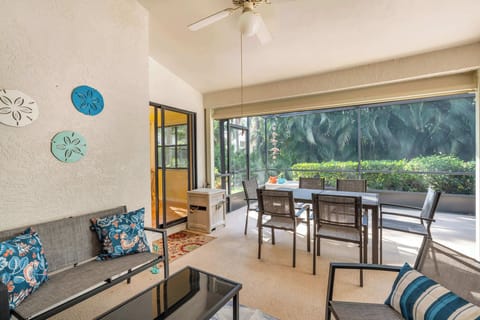 Our spacious lanai is both covered and uncovered and completely screened 