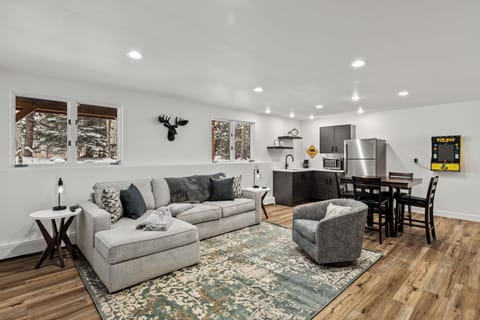 Downstairs Living Area + Bar