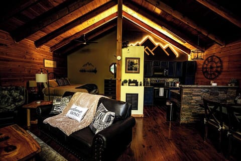 We had an artist come in and create the mountain scape you see in the photo which produces this amazing lighting effect. 