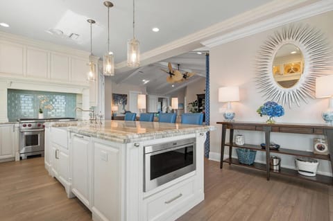 Upper level main kitchen with multiple Bay views.
