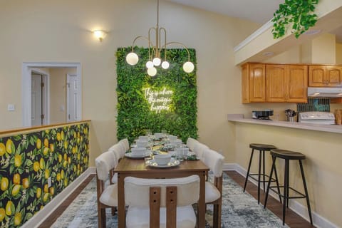 Table setup for the dining area