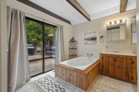 Indulge in luxury with a jetted tub and plenty of space to unwind