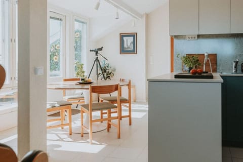 Overlooking Helsinki, not many dining tables have a better view.  Alternatively, in the summer, you can even eat your meal outside on the balcony.