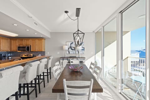 Dining table with seating for six