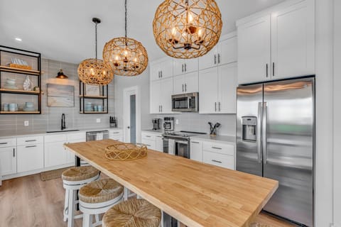 dining table and fridge