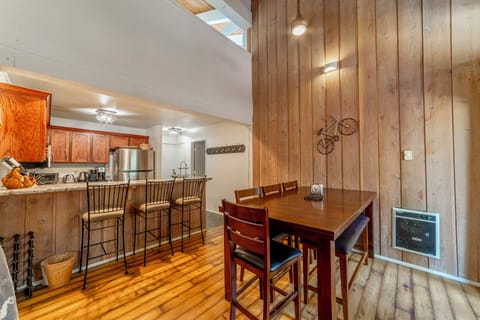 Dining room table with seating for 6.