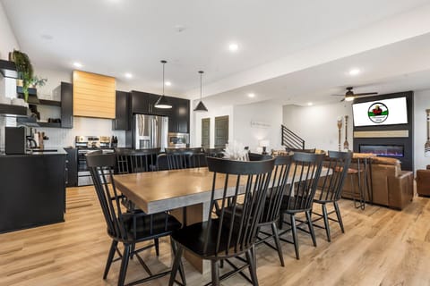 Oversized dining + open-concept main level