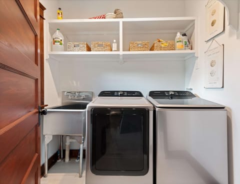 Laundry area off of the kitchen