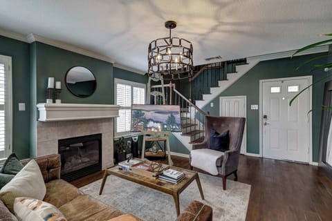 Curl up in the sophisticated living room & stream all your favorites