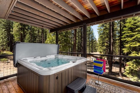 Private and covered hot tub
