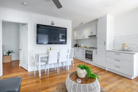 Open plan kitchen living and dining