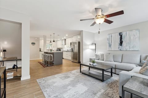 Enjoy the open-concept kitchen and living area