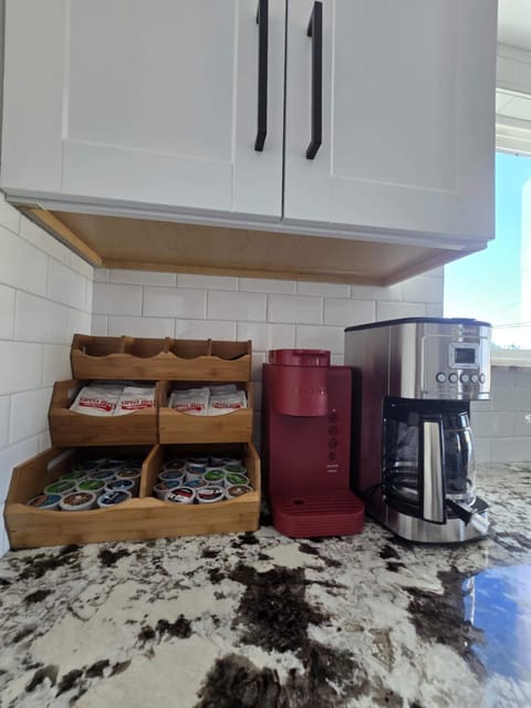 Stocked coffee area - Keurig, Coffee Maker, Grinder and French Press