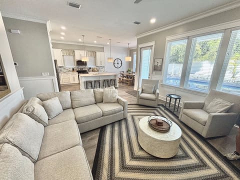View of kitchen from living room