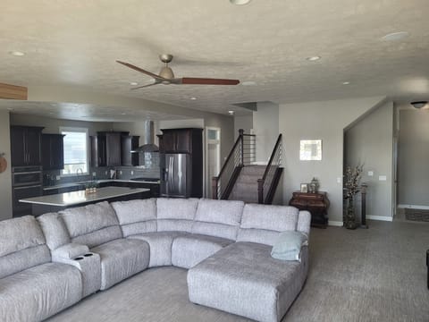 Open living area on main level.