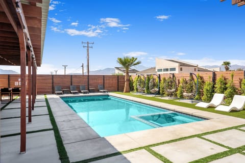 Saltwater pool and hot tub