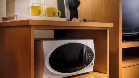 Heat up snacks quickly with the convenient in-room microwave.
