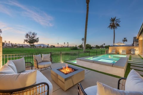 Sunset views over the golf course from your private patio