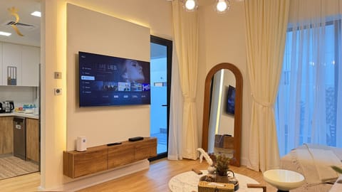 Modern meets classic in our beautifully appointed living room, offering you a perfect setting to relax, read, or entertain.