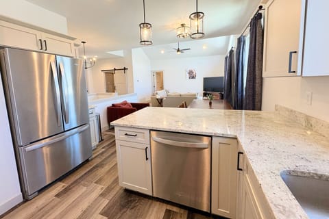 From the modern appliances to the wide array of cookware, this kitchen has everything you'll need to whip up meals for the whole group.