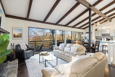 Wall of Windows in the Open Concept Living Area