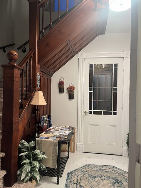 Entry table packed with brochures for your viewing