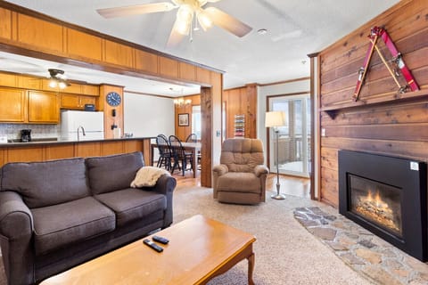 Cozy living room with gas fireplace