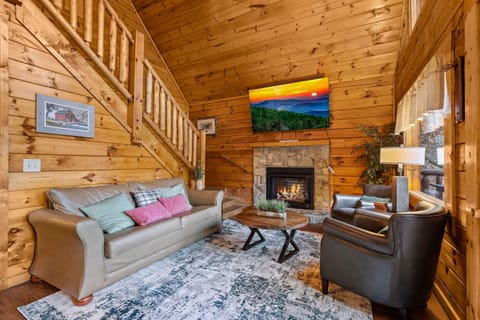 Living Room with 75 inch smart TV