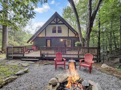Back Yard with Spacious Deck and Fire Pit