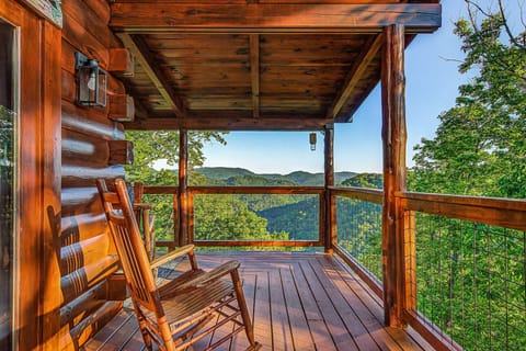 Main/entry level seating for taking in the views.  This is the back of the cabin