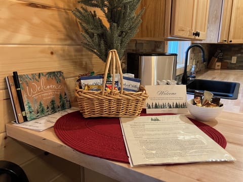 Welcome basket with home and community information