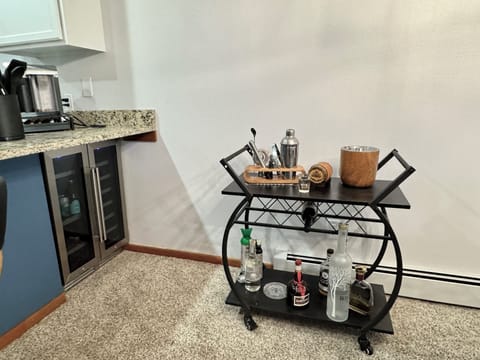 Bar cart & beverage fridge