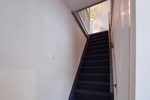 Stairs to the bed- and bathroom area