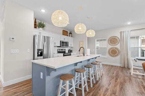 The kitchen is well stocked with all the utensils, pots and pans, and small appliances you would need to cook up your favs!