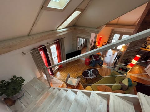 Looking down from loft (1)