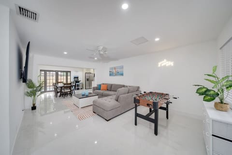 Living Room with 75' TV and Games