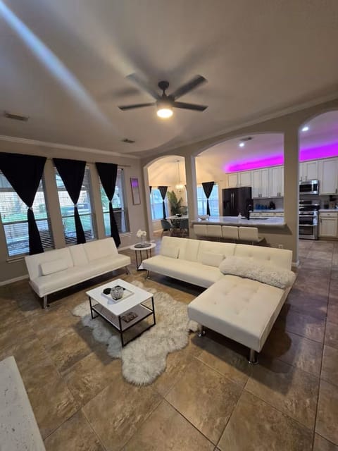 Beautiful living room. couches can convert to beds.