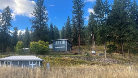 Looking up at the lodge.