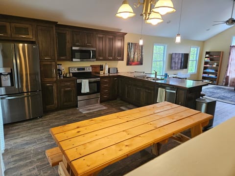 Picnic table available for gatherings.