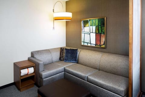 Unwind on the cozy sectional after a day exploring.