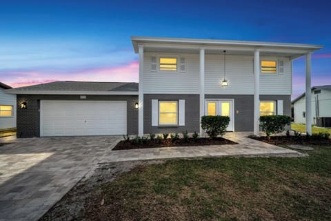 Sunset view of property