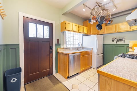 Modern, well-lit kitchen with all the essentials for your culinary adventures!