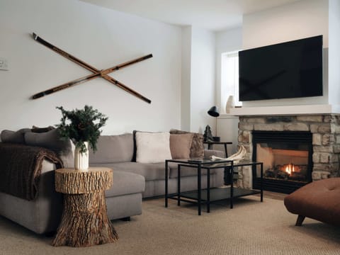 A gas fireplace that brings everyone together on chilly nights