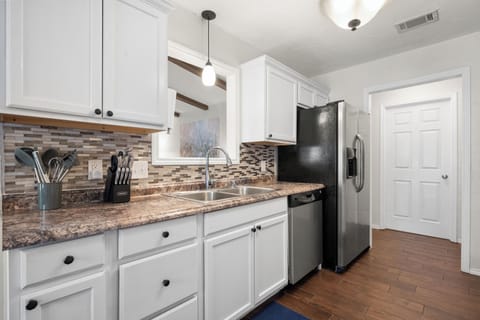 Kitchen is also equipped with all your basic cooking needs such as pots, pans and cutlery.