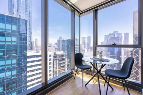 City skyline from the living room panoramic window