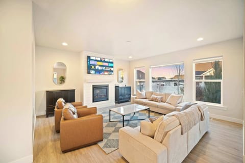 Kickback in the living room with ample seating for all and enjoy your favorite show or movie 