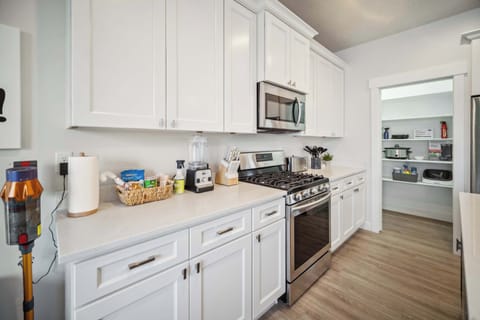 Fully stocked kitchen with everything you would need. Please message us and ask any questions regarding what we have if you are curious.