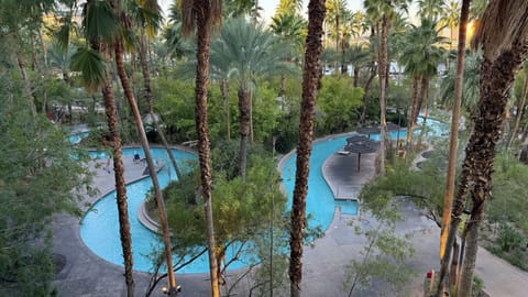 Lazy river view from above – resort’s most popular feature